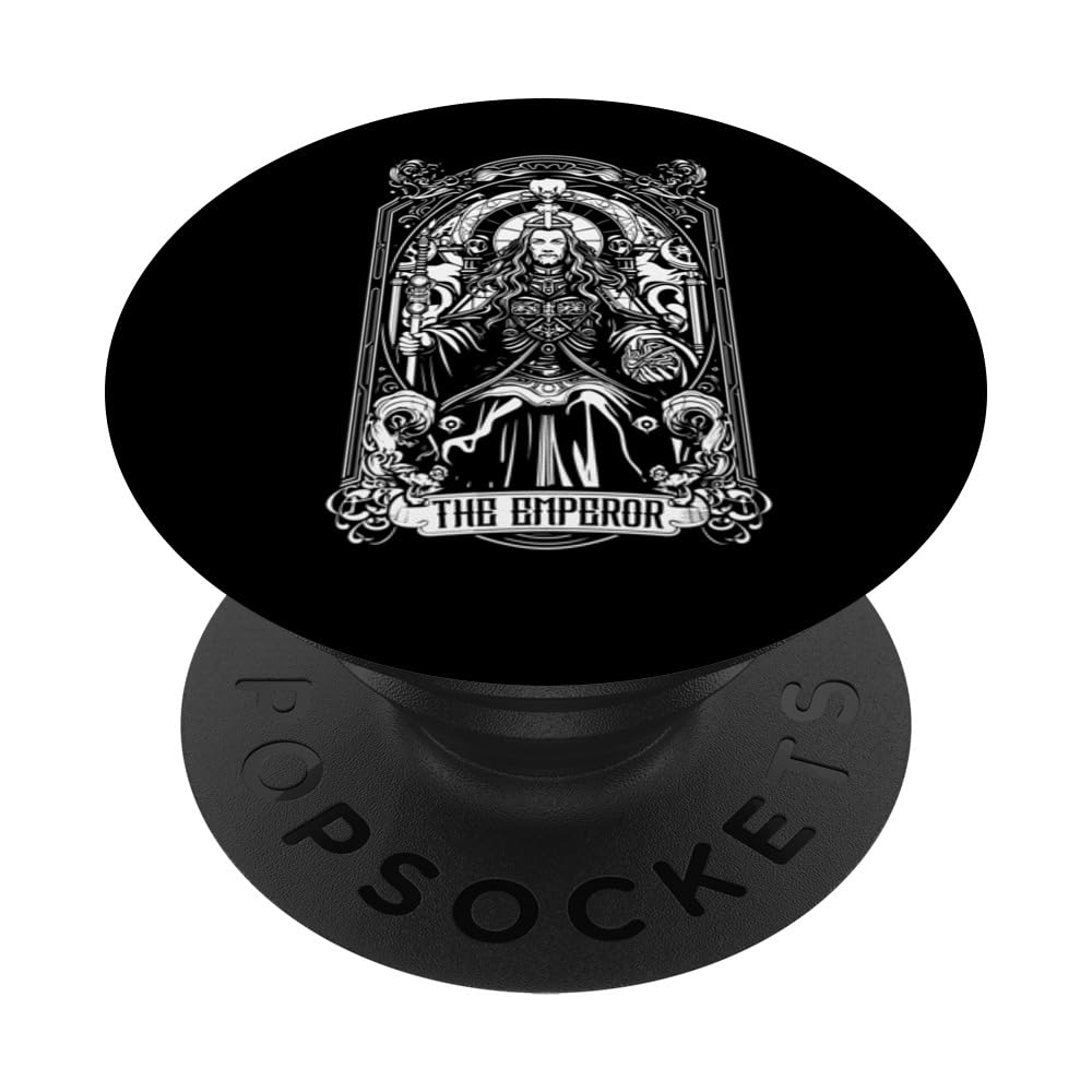 Emperor Major Arcana Tarot: Unveiling Leadership, Stability PopSockets Swappable PopGrip, Black
