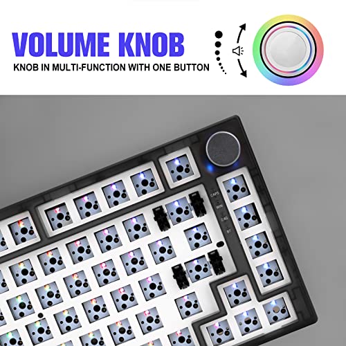Feker Ik75 Pro 3 Mode 75% Gasket Mechanical Keyboard Kit - Wireless/Wired/2.4Ghz Customized Programmable Keyboard Kit - 83 Key Knob Switch 3Pin/5Pin Diy Kit For Mechanical Keyboard With Rgb Backlit #TOP3