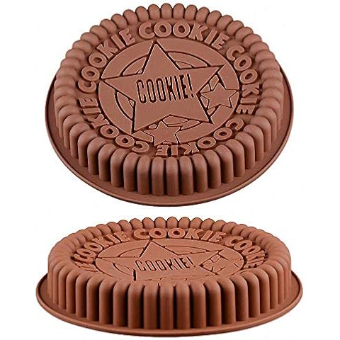 2Pcs Giant Sandwich Oreo Big Cookie Cake Pan 9 Inch Rock Star Bread Baking Silicone Mold (Set of 2, Random Color) Cover