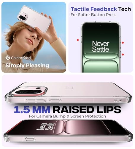 Image of Golden Sand Hybrid Back Cover Case Compatible with OnePlus 13s [Ice Crystal] OnePlus 13s 5G Case with Military Grade Drop Protection (TPU+PC | Crystal Clear)