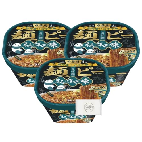 セット 麺ピー 中華 房 まるゴマ味 ×3食 ノンフライ太麺 ハンディティッシュ付のサムネイル