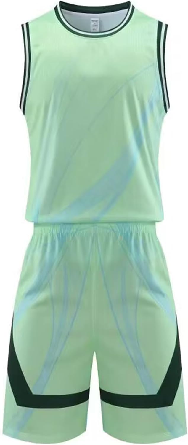TiaoBug Kids Boys Stylish Printed Basketball Uniform Team Training Outfit Sleeveless Tank Top and Shorts Set