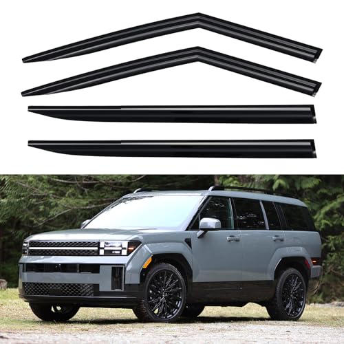 Image of Window Visors Rain Guards for 2024 2025 2026 Hyundai Santa Fe, Out-Channel Window Vent Wind Deflectors Visors Shades for 24 25 26 Santa Fe