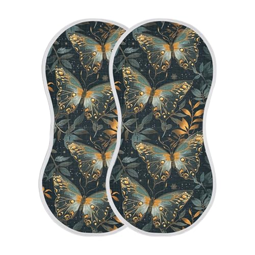 xigua Butterfly Leaves Baby Burp Cloths for Newborn Boys and Girls 1 Pack, Soft & Absorbent Cotton Baby Burp Cloth, Baby Washcloths, Newborn Towel, Burp Rags2