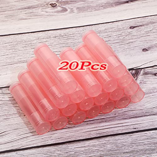 Mini Skater 20Pcs 3/16 Oz (5.5Ml) Translucent Lipstick Cosmetic Empty Lip Gloss Lipstick Balm Tube With Caps Container Bottle For Lady Women Makeup Tool (Pink) #TOP4