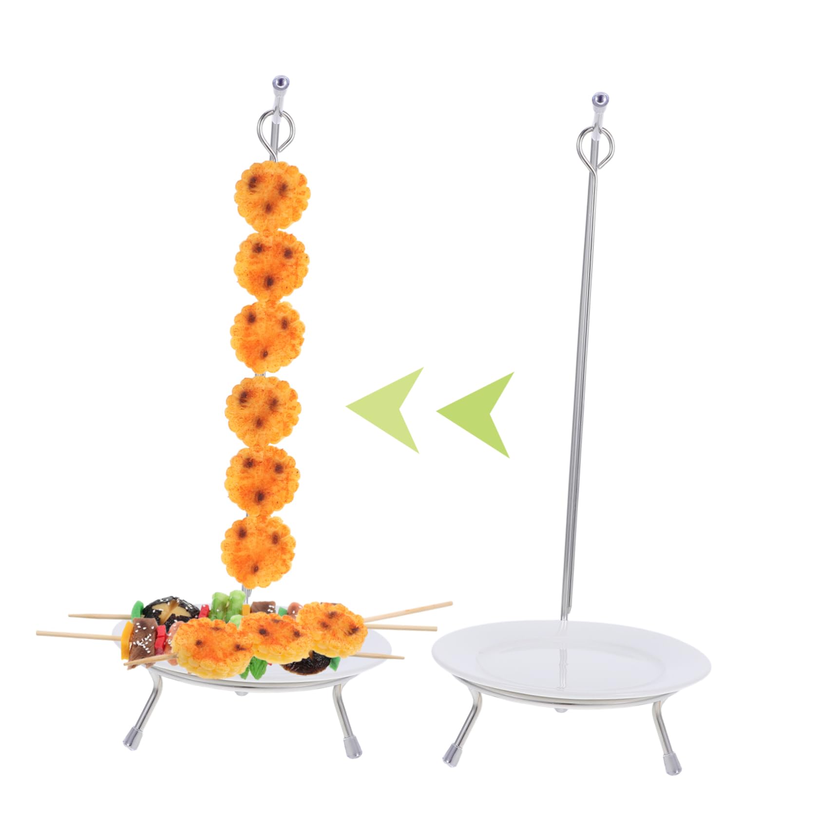 TOPBATHY Spiedini Resistenti ad Alta Temperatura Acciaio Inossidabile in Multifunzione Set Spiedini Verticali per Barbecue All'aperto Attività e Raccolte