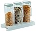 APS 11973 Cereal Bar 7 szt. Zestaw matowanych akrylowych stojaków ochronnych, 38 x 17 x 28,5 cm 3 x 1,5 l, 3 karafki z pokrywką na zawiasach ze stali nierdzewnej i 3 szczelnymi pokrywkami