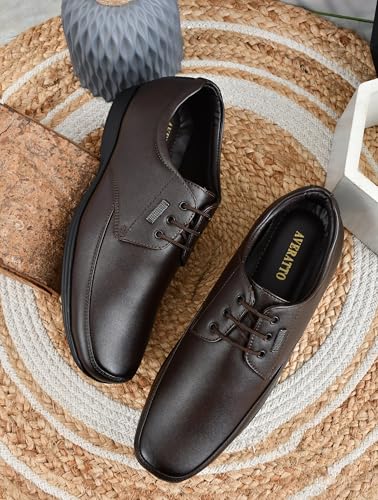 Image of Men's Premium Synthetic Leather Formal Derby Shoes | Ultra-Lightweight Airmix Sole Lace-Up Office Wear