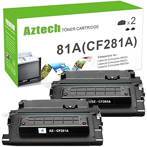 Aztech Compatible Toner Cartridge Replacement for HP 81A CF281A for Enterprise MFP M604 M604n M604dn M605 M605n M606 M630 Printer (Black, 2-Packs) Cover