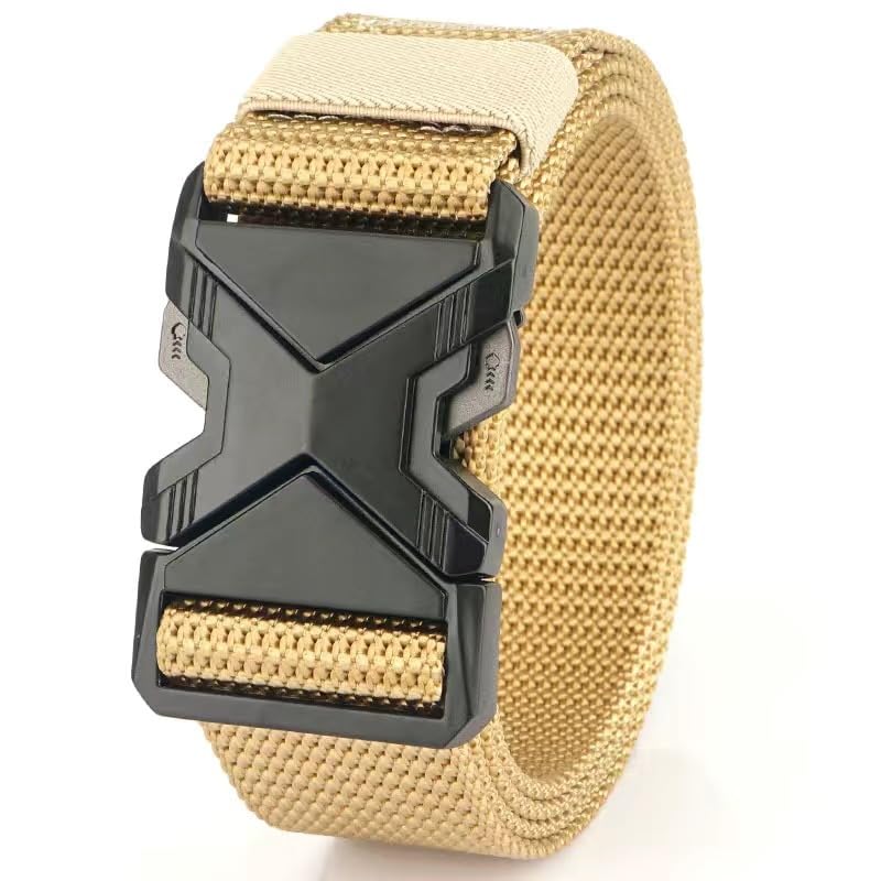Tactical Nylon Belt with X-Design Automatic Buckle, Military Style Waist Belt, 3 Colors2