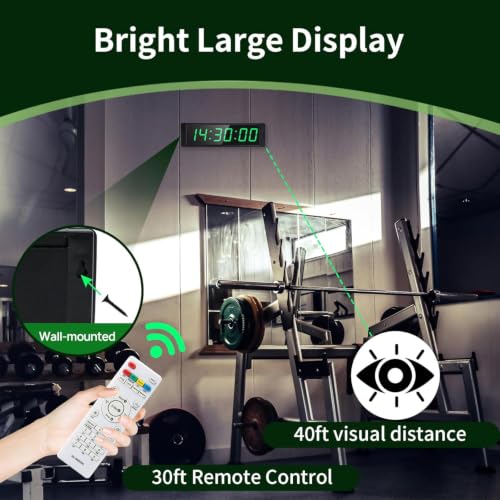 Image of YZ Gym Timer Clock for Home Gym, Fitness Timer with Stopwatch, Large Digital Stopwatch Countdown Clock, 12 /24H Digital Wall Clock, with Stand