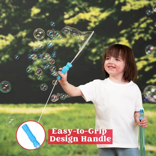 JOYIN 14.6'/37cm Seifenblasen Stäbe für Kinder, 6 PCS 4oz/118ml Seifenblasenstab mit Seifenblasen Nachfülllösung für Sommer-Spielzeug-Party Gunst, Hochzeit, Outdoor-Aktivität, Geburtstag Geschenk