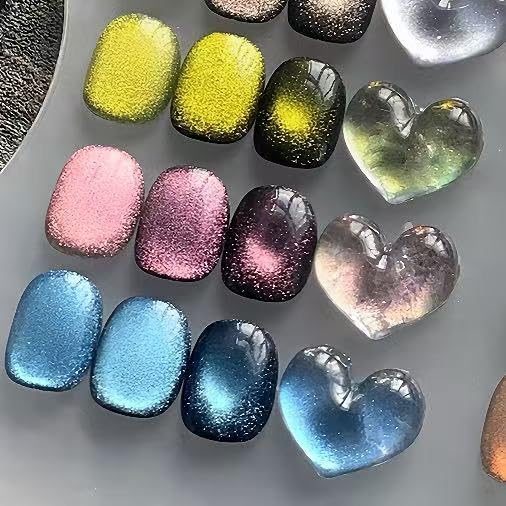 Set de 6 esmaltes en gel magnéticos ojos de gato miniatura 5