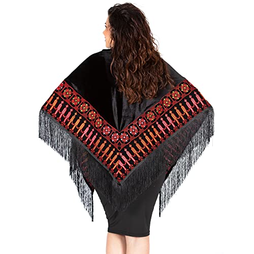 Palestinian Tatreez (Embroidery) Shawl made in Hebron