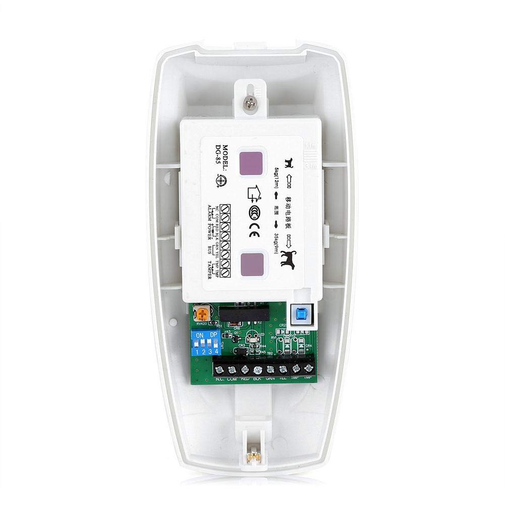 Zerodis Detector de Movimiento con Cable, System de Seguridad Exterior Impermeable de inmunidad Doble para Mascotas con Doble Sensor PIR