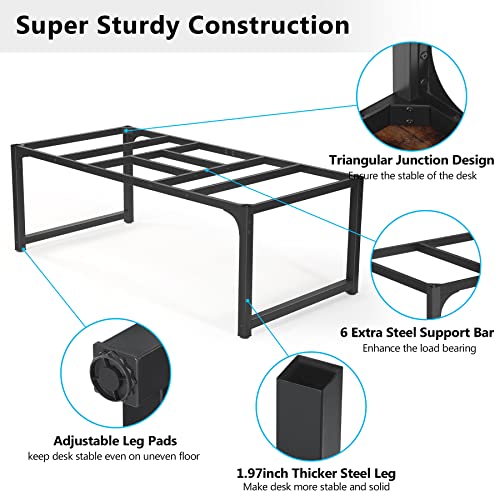 Tribesigns Modern Computer Desk, 78.7 x 39.4 inch X Large Executive Office Desk Computer Table Study Writing Desk Workstation for Home Office,Rustic/Black