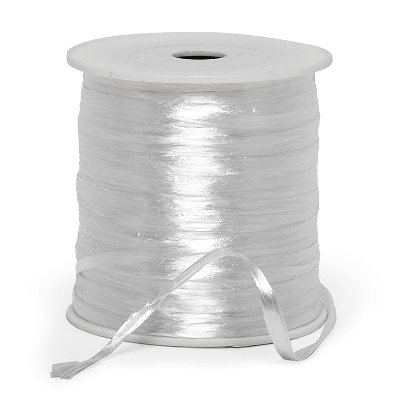 White Metallic Raffia Ribbon 1/4" X 100 Yards