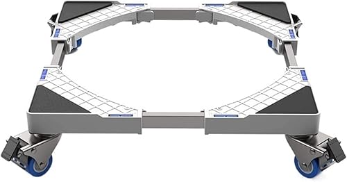 IRCHA Soporte para lavadora, con 4 ruedas giratorias, longitud ajustable, carga de 661.4 lbs, reducción de ruido antivibración compatible con