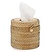 SUMTree Boîte à Mouchoir en rotin Distributeur Rond boîte de Papier Organisateur de Bureau pour Salle de Bain,Salon,Chambre,Jardin