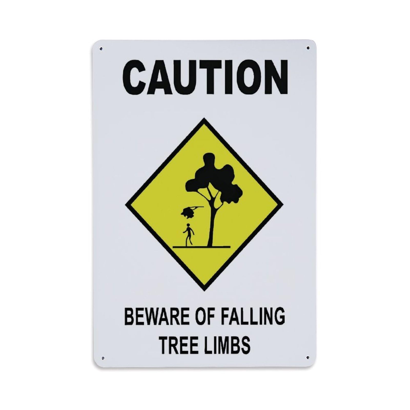 Caution Beware Of Falling Tree Limbs Warning Sign Vintage Aluminium Metal Sign, Retro Wall Decor for Home, Bar, Garage & Farmhouse 30x20cm