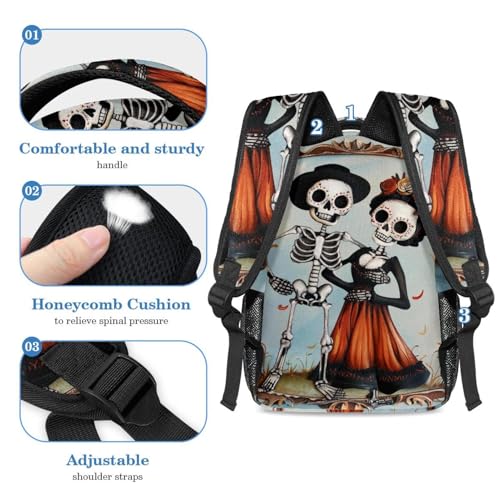 Sac d'école Skull Lover avec trousse de grande capacité pour collège