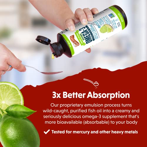 image for Barlean's Key Lime Pie High Potency Omega 3 Fish Oil Liquid Supplement