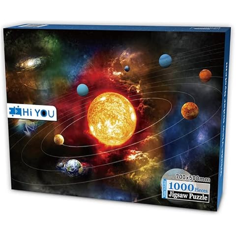 TINYOUTH 1000 Piece Jigsaw Puzzle for Adults, Solar System Puzzle Planets Jigsaw Puzzle 1.8mm Cardboard Puzzle 70x50cm - Family Game Stress Reliever Difficult Challenge Puzzle for Adults Kids 14+ Cover