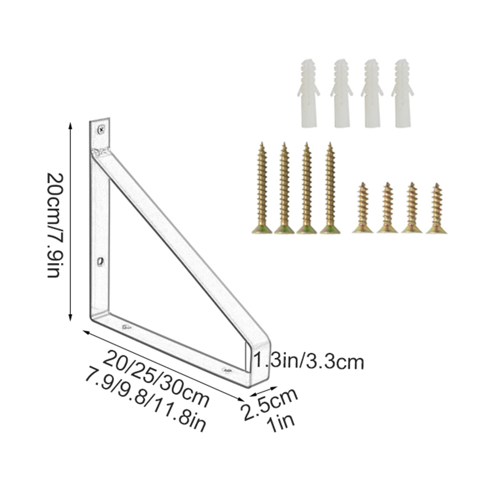 Robuste Regalhalterungen, an der Wand montierte Regal-Eckstrebe, 2 Stück dreieckige Regalhalterungen, wandmontierte Regalhalterungen aus Metall, rechtwinklige Halterungen for Regale/Konsolen, Gold-20