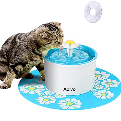 Aolvo Fontaine à Eau Pour Chat Et Chien Fleur Avec Filtre 8pcs 16l Fontaine De Filtre Silencieuse Pompe à Eau Distributeur De Leau Recyclable Pour