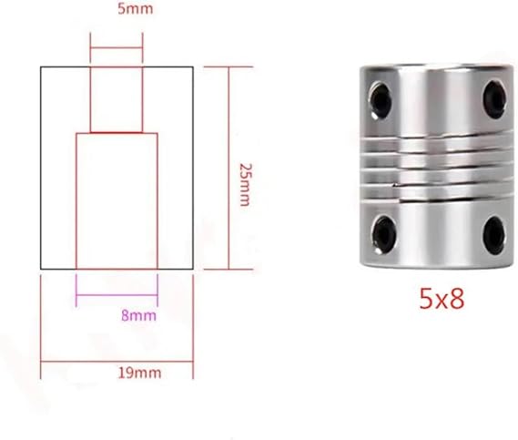 Aluminum Rigid Clamping Coupling 4pcs Aluminium Motor Jaw Shaft Coupler 5mm to 8mm Flexible Coupling OD 19x25mm Dropshipping 3/4/5/6/6.35/7/8/10mm(6x8)