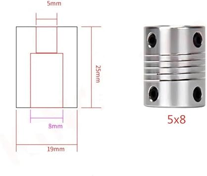 Aluminum Rigid Clamping Coupling 4pcs Aluminium Motor Jaw Shaft Coupler 5mm to 8mm Flexible Coupling OD 19x25mm Dropshipping 3/4/5/6/6.35/7/8/10mm(6x8)