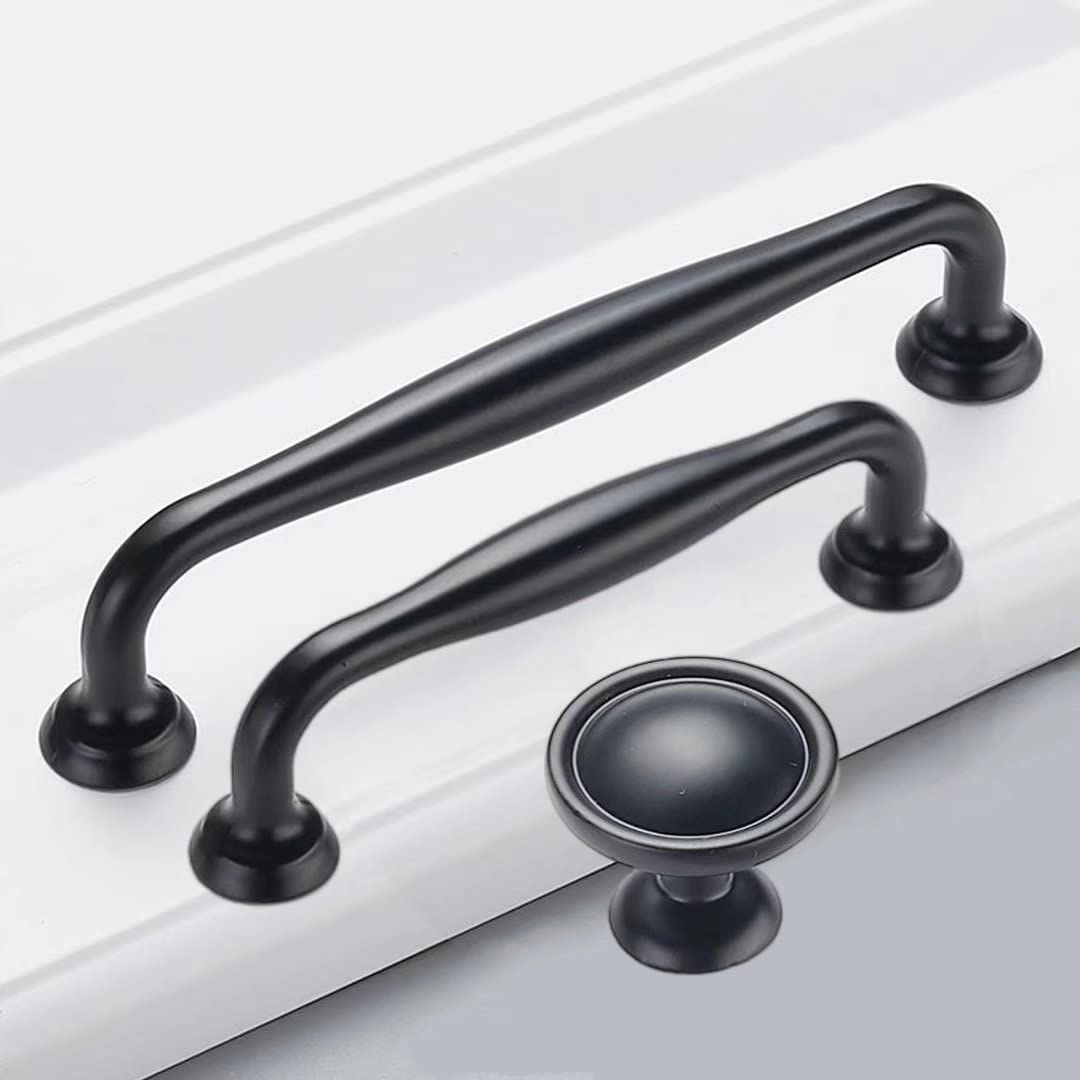 Round Cabinet Pulls Drawer Pulls Kitchen Cabinet Hardware Knobs, 15 Pack Black Kitchen Cabinet Handles Matte Black Dresser Pulls/Knobs - View #5
