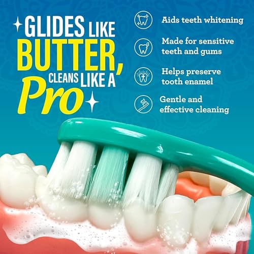 Image of GuruNanda Butter On Gums Toothbrush, ADA Accepted, with 8000+ Ultra Soft Softex Bristles for Sensitive & Receding Gums, Perfect for Whiter Teeth, 2 Ct (Pack of 2)