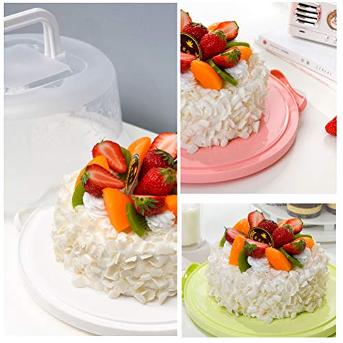 Sahgsa Transparent Cake Box, Round Cake Butler, Cake Container, Plastic Cake Cover, Cake Container with Handle - Image 3
