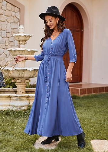 Image of Casual Summer Dresses for Women 2026 Maxi Dress Flowy Bohemian Beach Party