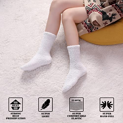 Image of FNOVCO Non Slip Socks for Women Winter Warm Cozy Fuzzy Slipper Socks Soft Fluffy Hospital Socks with Grips