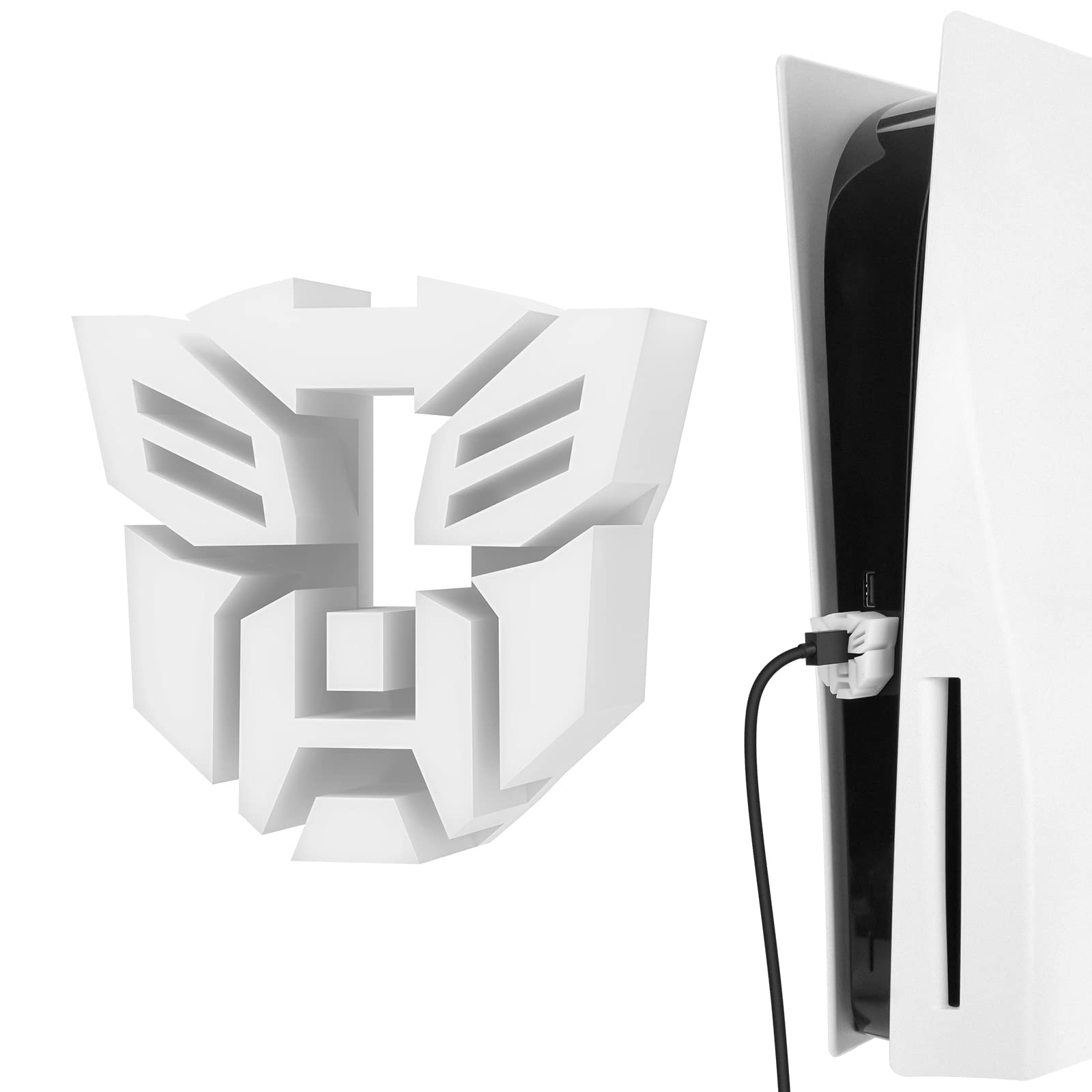 Geekria Cable Plug Protector Compatible con Playstation PS5, PSVR 2 Líneas de Reemplazo Protect, Accesorios de Juego VR Evita la Caída de la Manga del Cable del Cargador (blanco)