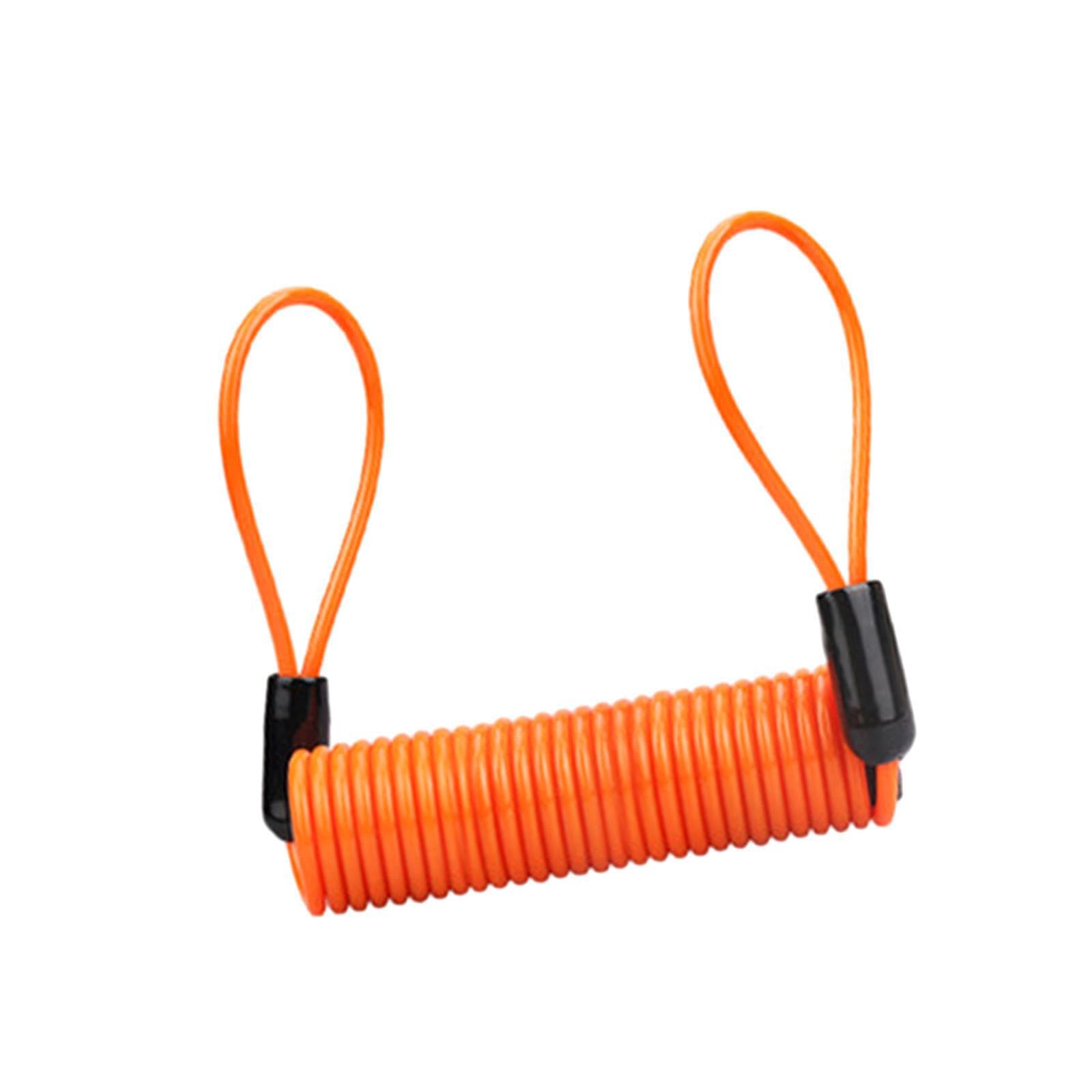 Quilstm Orange Durable Disc Lock Reminder Cable 2M Coil Cable Color Enhances Visibility Protecting Bicycles Potential Loss Disc Lock Reminder 1.2M, 120Cm
