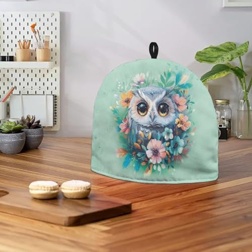 Coloranimal Cute Owl Cartoon Teapot Cozy Cover Insulated Tea Pot Dust Cover with Top Handle Tea Cozy for Teapot Medium Coffee Pot Protector Insulated Teapot for Keeping Warm - Image 3