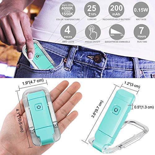 Image of LUXSWAY USB Rechargeable Book Light for Night Reading in Bed,Clip on LED Reading Light,Portable Bookmark Light with Brightness Adjustable for Eye-Protection,Warm White and Amber LEDs
