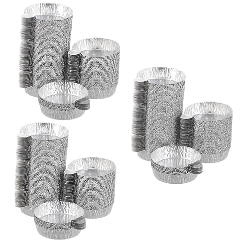 WOONEKY 150 Pcs Aluminum Foil Weighing Dish Weighing Trays Sample Weighing Weigh Boats Weighing Boats Aluminum Foil Weighing Plate Aluminum Foil Weighing Tray Balance Weighing Pans Scale