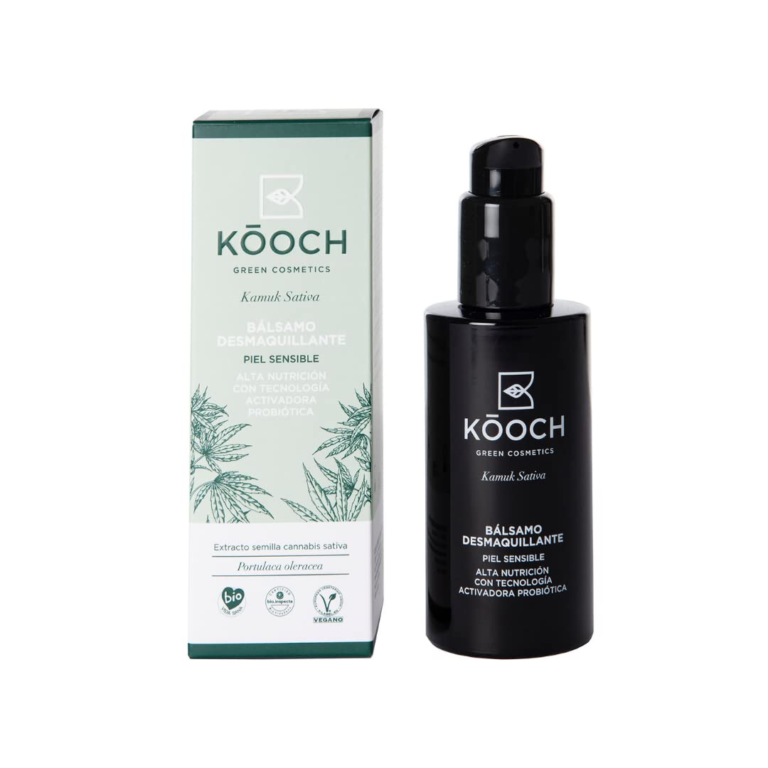 Kooch Green Cosmetics Bálsamo Desmaquillante Facial Kamuk Sativa 100 ml. Vegano y natural, protege la barrera cutánea, con extracto de cannabis | Limpiador Facial