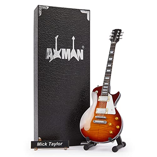 Mick Taylor (Rolling Stones Réplique de guitare miniature avec boîte de présentation et support - Les Beatles, Paul McCartney, John Lennon, RIngo Starr, George Harrison Mick Taylor (Rolling Stones Réplique de guitare miniature avec boîte de présentation et support