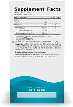 Nordic Naturals Omega-3, Lemon Flavor - 60 Soft Gels - 690 mg Omega-3 - Fish Oil - EPA & DHA - Immune Support, Brain & Heart Health, Optimal Wellness - Non-GMO - 30 Servings