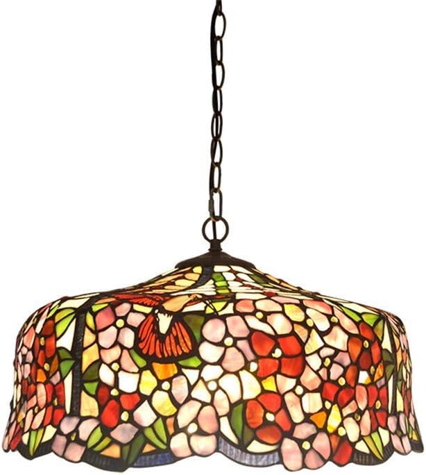 Suspension de style européen d'exception abat-jour floral 40 cm au fini luxueux monochrome