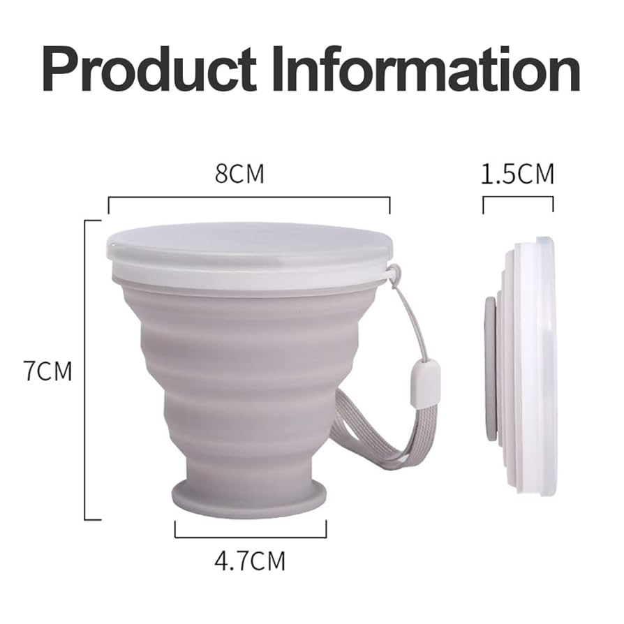 Tasses De Voyage Pliables En Silicone - Lot De 3 Avec Couvercles | 300ml Pliable Pour Camping