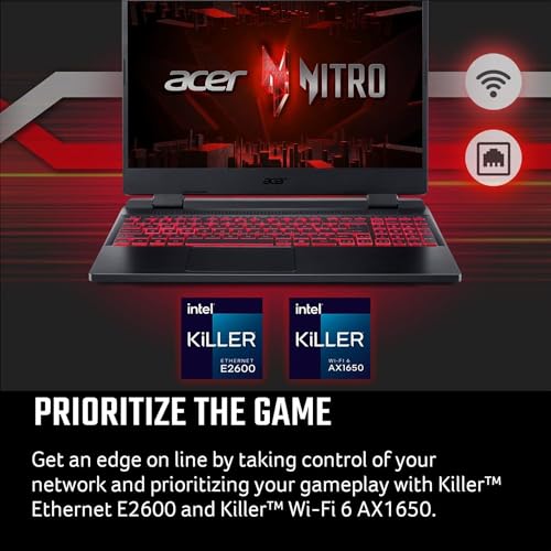 Image of Acer Nitro 5 Gaming Laptop, 15.6 inch FHD IPS 144Hz Display, 12th Gen Intel 12-Core i5-12500H, GeForce RTX 3050, 64GB RAM, 2TB PCIe SSD, Thunderbolt 4, Backlit Keyboard, WiFi6, PDG HDMI Cable, Win 11 Pro
