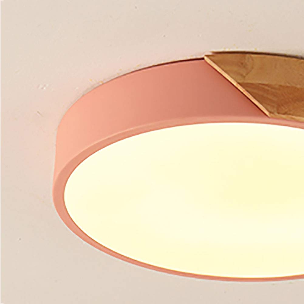 lamp Lampa sufitowa LED do montażu podtynkowego 36 W z możliwością przyciemniania, drewniana okrągła, bardzo cienka oprawa oświetleniowa do kuchni, sypialni, salonu, przedpokoju z pilotem - ciepłe