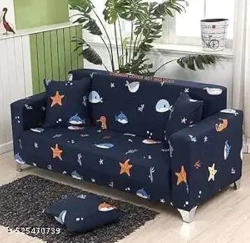 Image of HK 3 Seater Universal Elastic Sofa Cover | 360 Fully Covered Anti-Slip Washable Couch Cover Protector | 140 GSM Stretch Fit Polyester + Spandex Slipcover (180-230cm /SC-009-03)