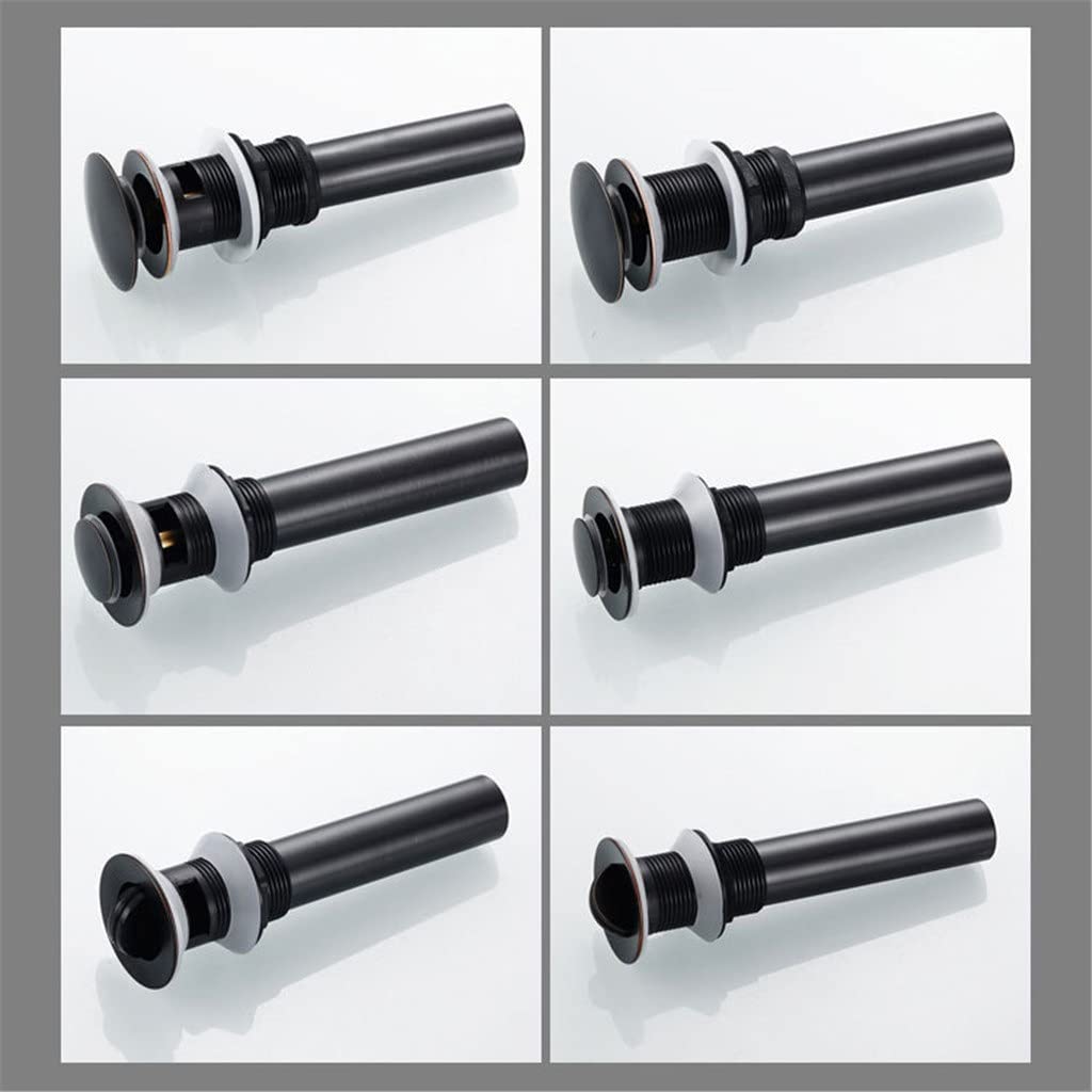 Italiano: Accessori for Il Bagno Bacino Lavello Drain Filtro Finitura Nera Click-clack waterlet Senza troppopieno(3-Pack)